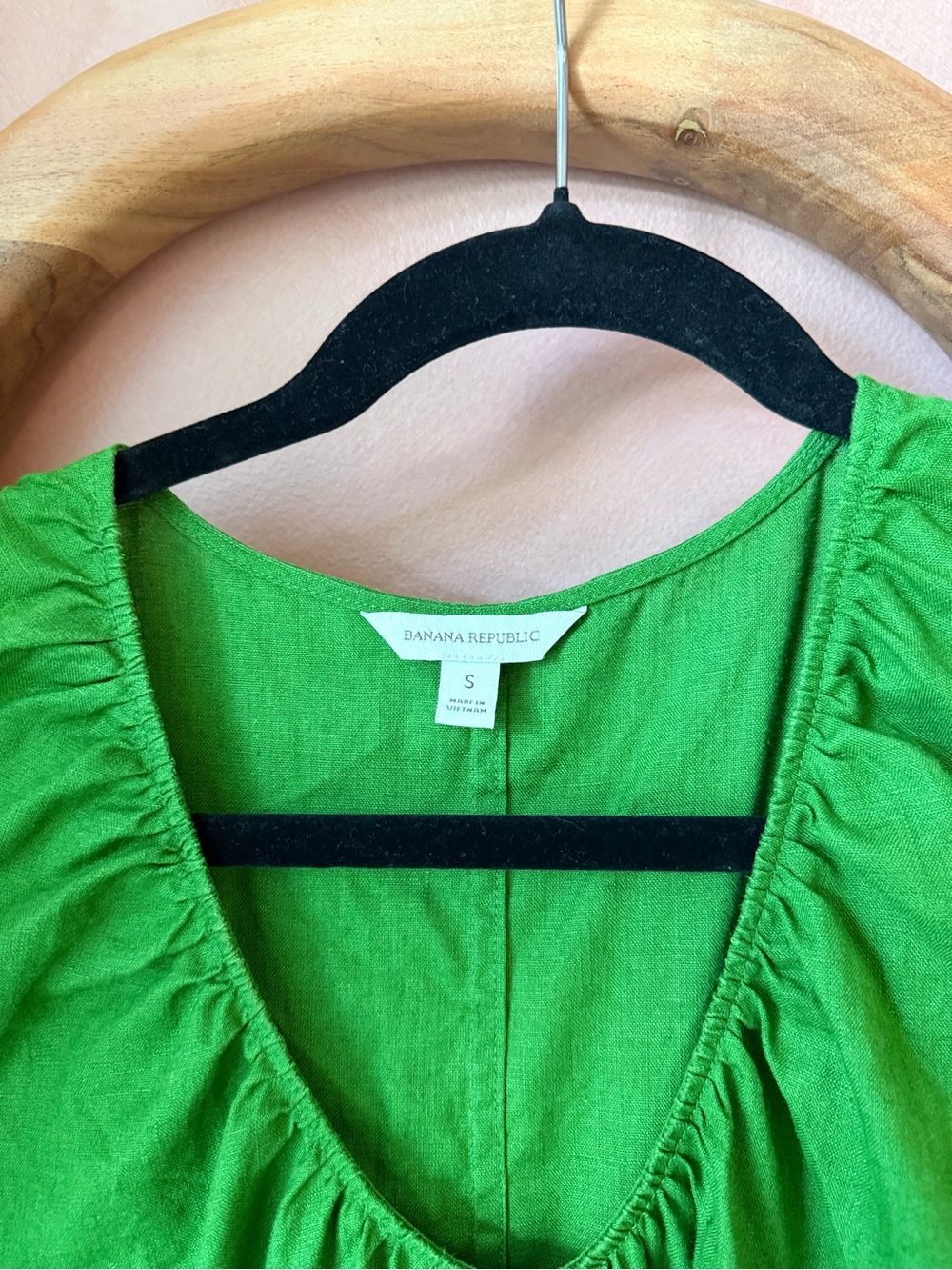 Banana Republic Linen sleeveless V-Neck Green Women's Sundress - Picture 2 of 3